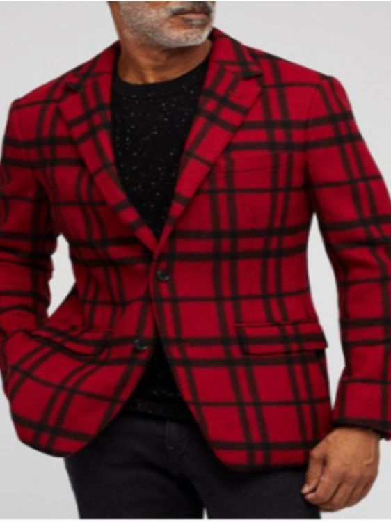 Tailored Vintage  Red Plaid Wool wedding men tuxedo  Men's Clothing  Tops Jackets  Coats