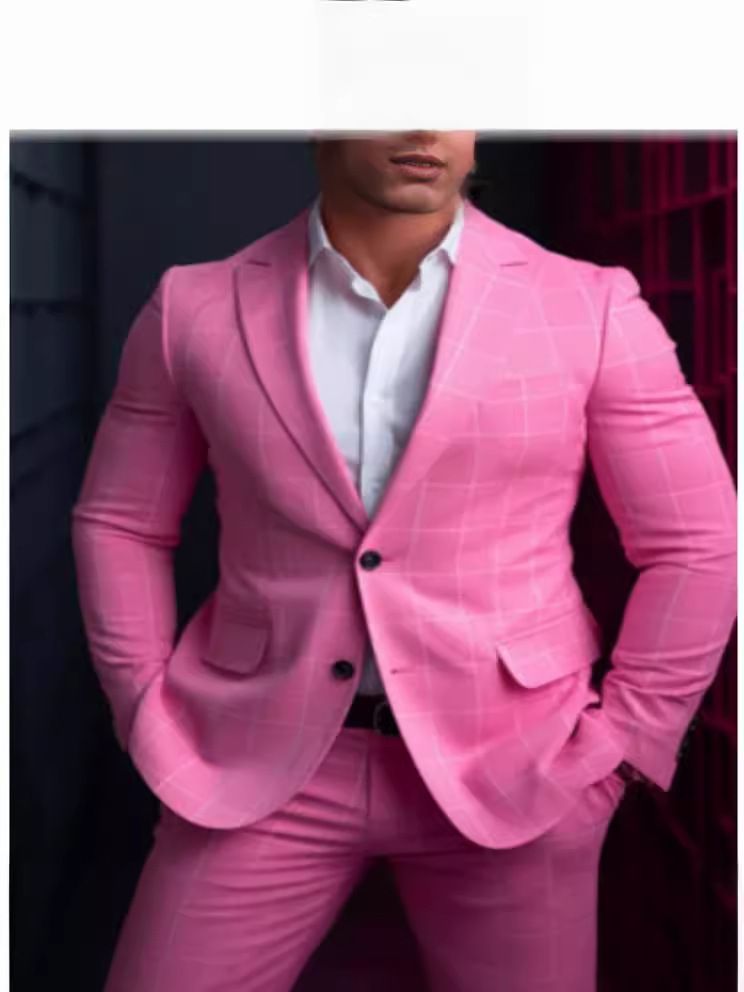 Tailored Vintage  Red Plaid Wool wedding men tuxedo  Men's Clothing  Tops Jackets  Coats