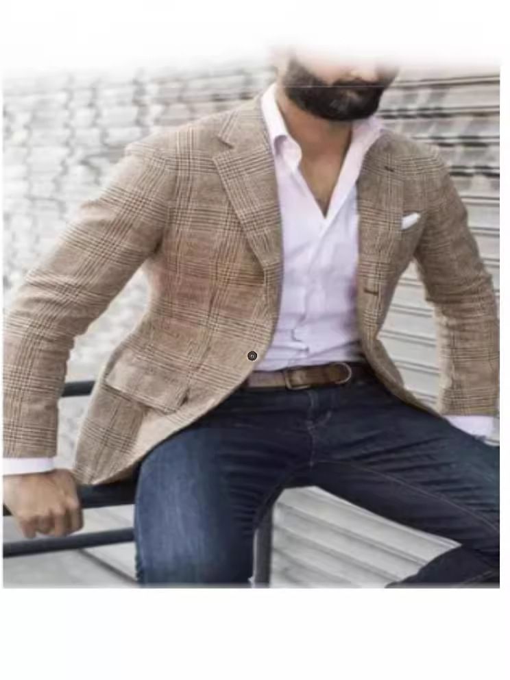 Tailored Vintage  Red Plaid Wool wedding men tuxedo  Men's Clothing  Tops Jackets  Coats