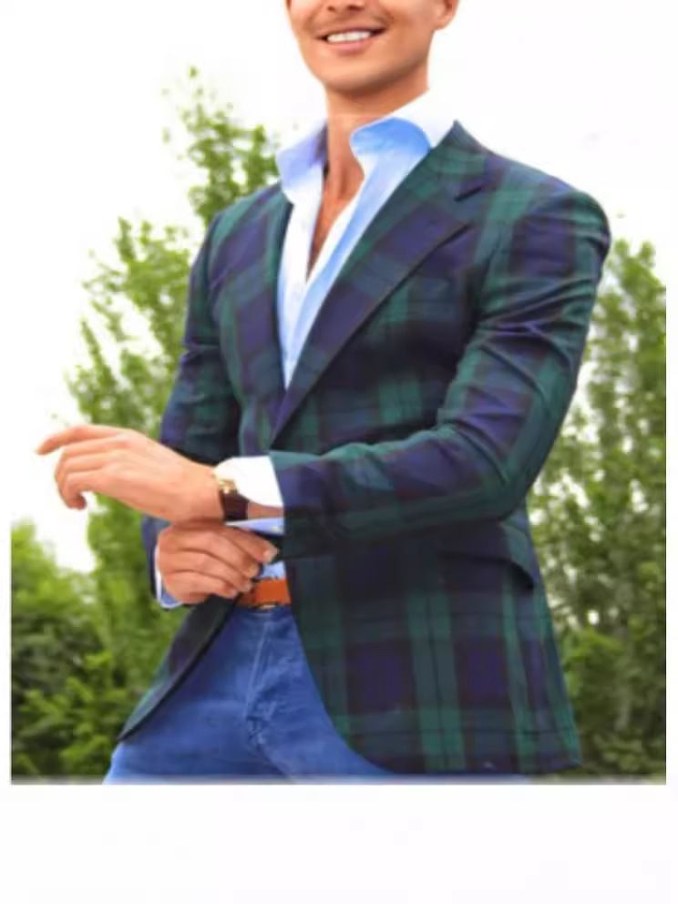 Tailored Vintage  Red Plaid Wool wedding men tuxedo  Men's Clothing  Tops Jackets  Coats