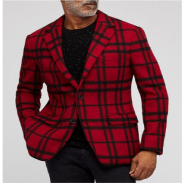 Tailored Vintage  Red Plaid Wool wedding men tuxedo  Men's Clothing  Tops Jackets  Coats