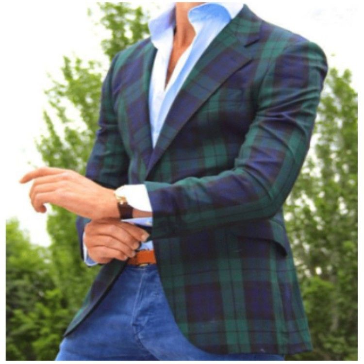 Tailored Vintage  Red Plaid Wool wedding men tuxedo  Men's Clothing  Tops Jackets  Coats