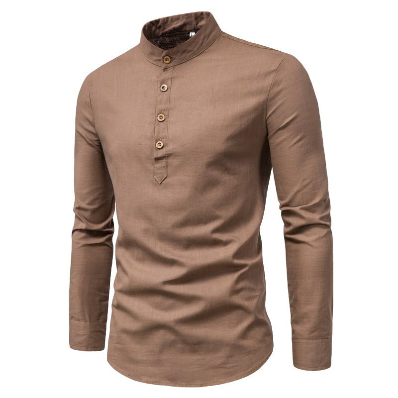 Plaid Shirt Autumn Polyester Long Sleeve Shirt Men's Lapel Tops Men's Clothing Men's Clothing tops T-Shirts