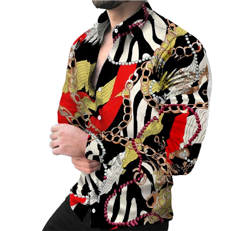 Custom Clothing Shirt Stripes Print Sleeve Tees Summer Men Turn-down Collar Button Casual Blouse oversized short Shirts for men Shirts