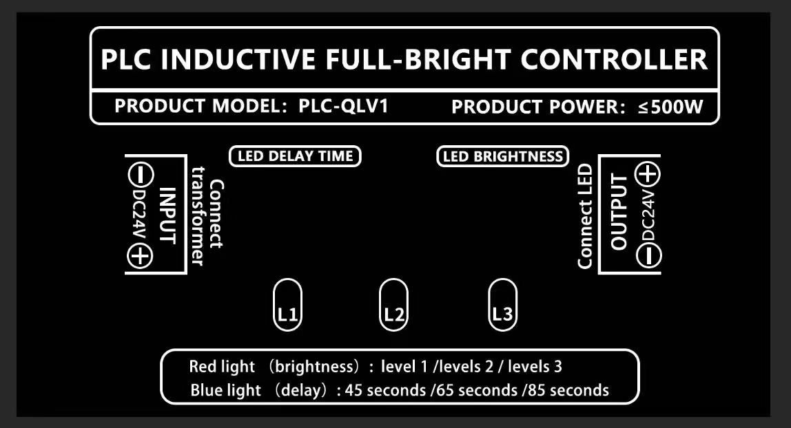 2 wires PIR Induction Full-Bright Controller System Motion Sensor  LED Controller Dimmer Staircase Light Control