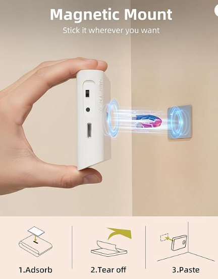 Wireless Motion Sensor Stair Light Indoor, 50000h Rechargeable 4000mAh, Magnetic & Dimmable,  Soft White or Warm Light, Wireless Night Lights for Hallway, Stairway, Bathroom, Bedroom