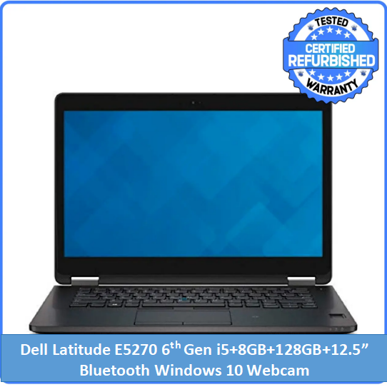 Refurbished Dell Latitude E5270 5270 Laptop i5+8GB+128GB+12.5" SSD Business Laptop Computer,  Intel Dual-Core i5-6300U up to 3.0GHz, 8GB RAM, 128GB SSD, Bluetooth USB 3.0, HDMI, Windows 10 Profession