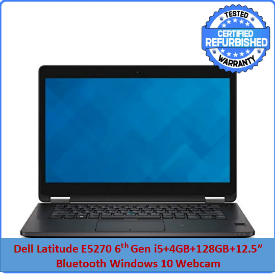 Refurbished Dell Latitude E5270 5270 Laptop i5+4GB+128GB+12.5" SSD Business Laptop Computer,  Intel Dual-Core i5-6300U up to 3.0GHz, 4GB RAM, 128GB, Bluetooth USB 3.0, HDMI, Windows 10 Profession