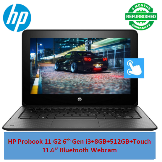 (i3+8GB+512GB+Touch) Refurbished HP Probook 11 x360 G2 Touchscreen Laptopi3+8GB+512GB SSD 6th Gen Laptop Windows 11 Pro Bluetooth Webcam student Professional laptop