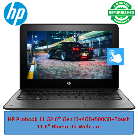 (i3+4GB+500GB+Touch) Refurbished HP Probook 11 x360 G2 Touchscreen Laptopi3+4GB+500GB 6th Gen Laptop Windows 11 Pro Bluetooth Webcam student Professional laptop