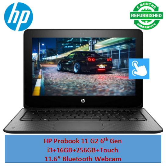 (i3+16GB+256GB+Touch) Refurbished HP Probook 11 x360 G2 Touchscreen Laptopi3+16GB+256GB SSD 6th Gen Laptop Windows 11 Pro Bluetooth Webcam student Professional laptop