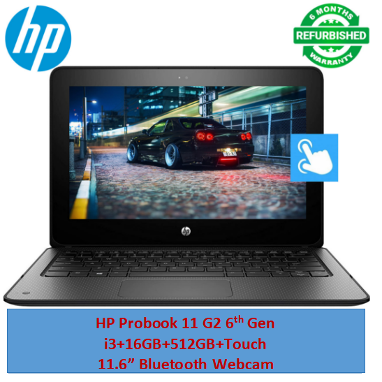 (i3+16GB+512GB+Touch) Refurbished HP Probook 11 x360 G2 Touchscreen Laptopi3+16GB+512GB SSD 6th Gen Laptop Windows 11 Pro Bluetooth Webcam student Professional laptop
