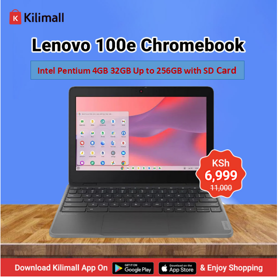 Lenovo 100e Chromebook 4GB 32GB eMMC SD Flash Memory Up to 256GB with SD Card 11.6 Inch Chromebook HD - Intel N-Series N100-4 With Chrome OS English Keyboard Student Laptop