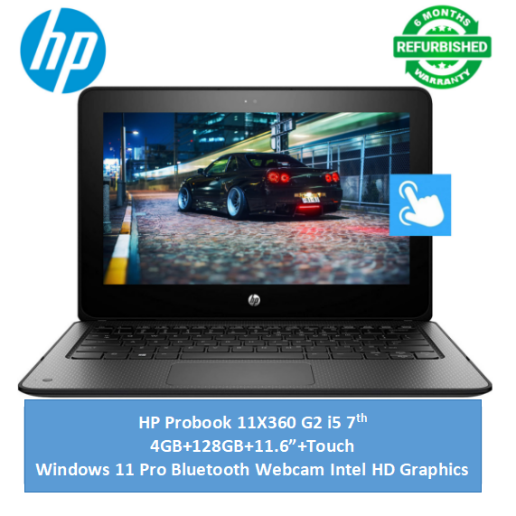 (4GB+128GB+Touch) Refurbished HP Probook 11 x360 G2 Touchscreen Laptop 4GB+128GB SSD 6th Intel Celeron Gen Laptop Windows 11 Pro Bluetooth Webcam student Professional laptop