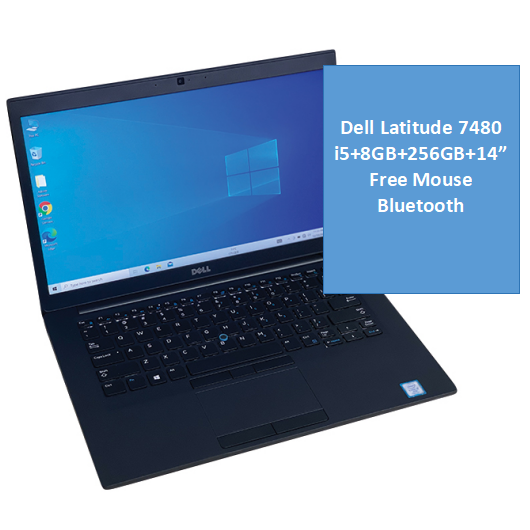 Refurbished Dell Latitude 7480 Laptop i5+8GB+256GB+14" 6th Gen FHD Screen Windows 11 Computer Bluetooth Webcam Student Professional Laptop