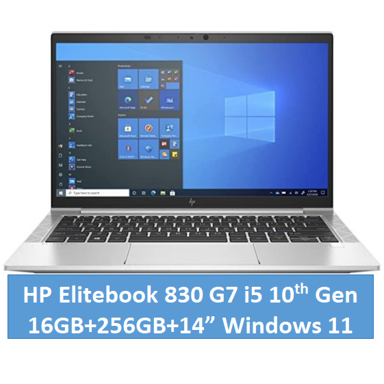 Refurbished HP Elitebook 830 G7 i5 10th Gen Laptop 16GB+256GB+14" FHD Display EX-UK Windows 11 Pro Laptop Backlit keyboard refurbished hp laptop Student professional laptop