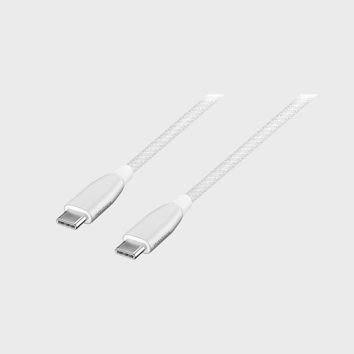 Insignia 7m USB-C to USB-C Charge-and-Sync Cable with Braided Jacket – White