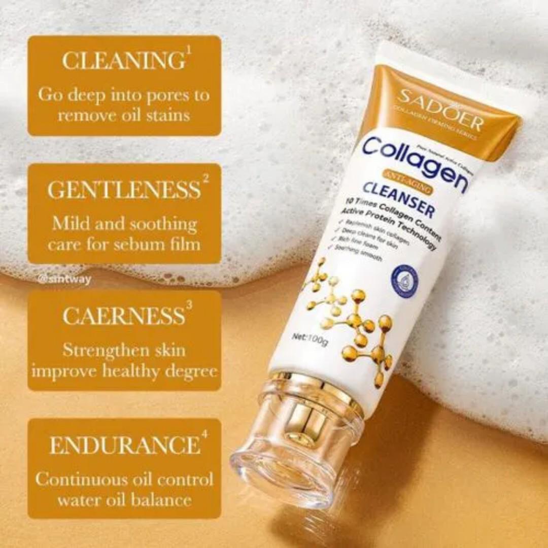 SADOER COLLAGEN ANTI-AGING FACE CLEANSER MOISTURIZING BRIGHTENING HYDRATING SKINCARE CLEANSER