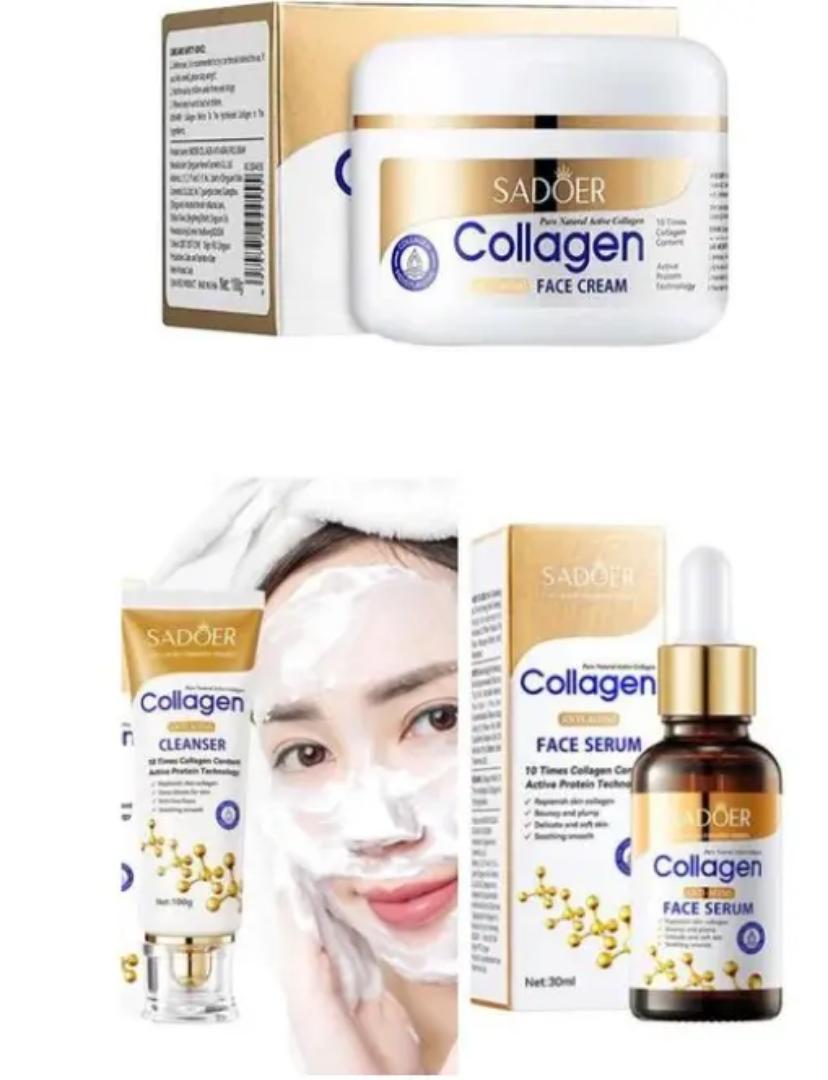 SADOER Collagen Face Cream + Face serum + Face Cleanser