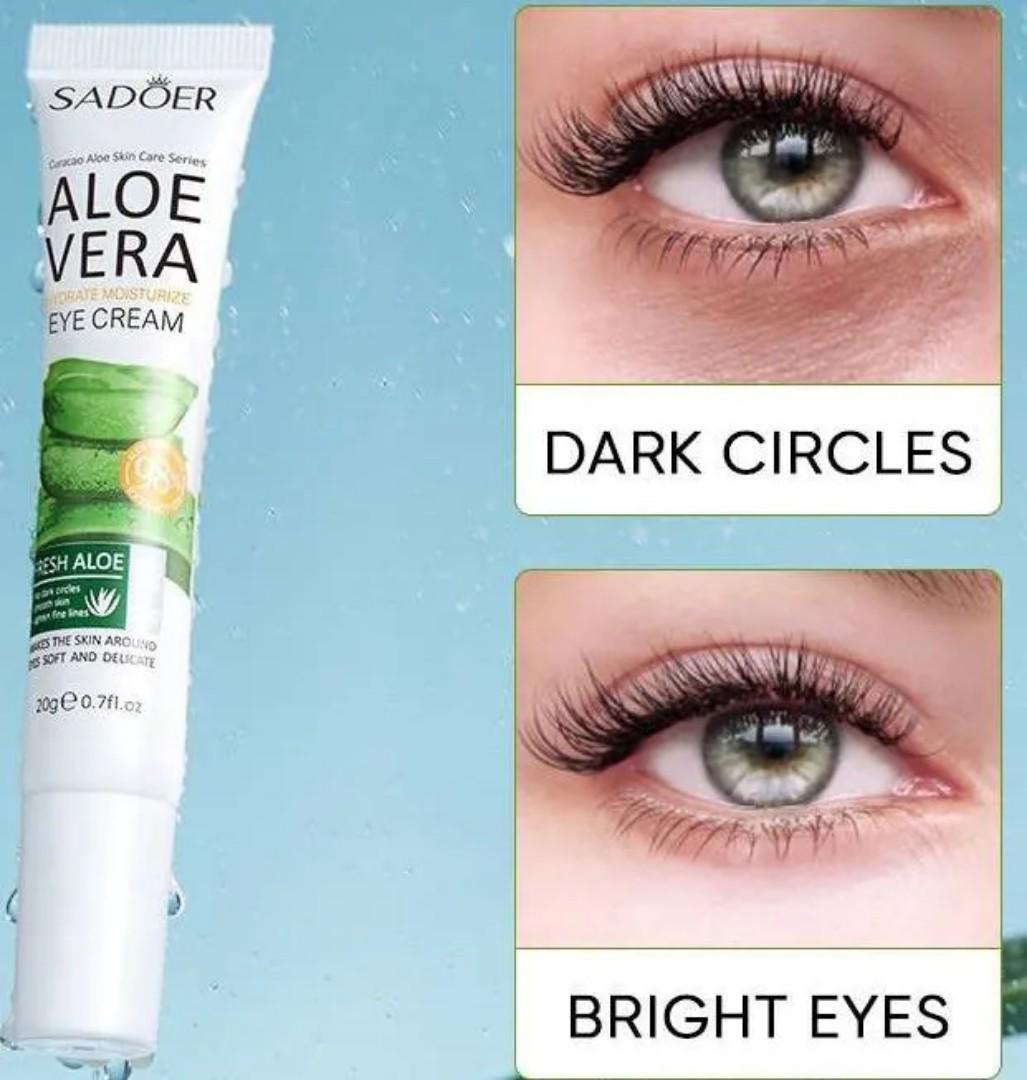 SADOER Aloe Vera Eye Cream + Sadoer Eye Mask For Soothing, Removing Dark Circles And Puffiness