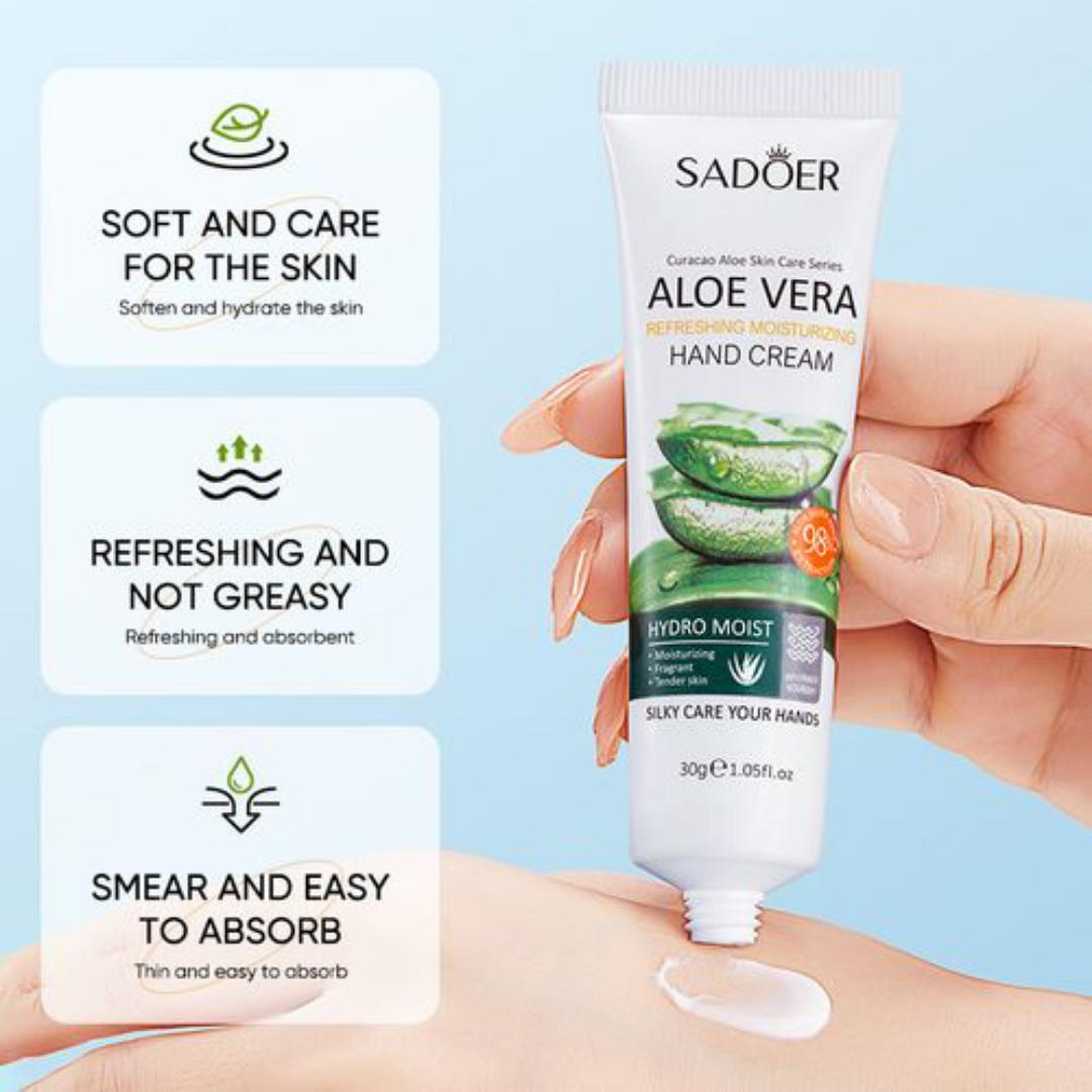 SADOER Aloe Vera Hand Cream Repair Nourishing Hand Skin Care Anti Dryness Chapping And Anti Aging 30g