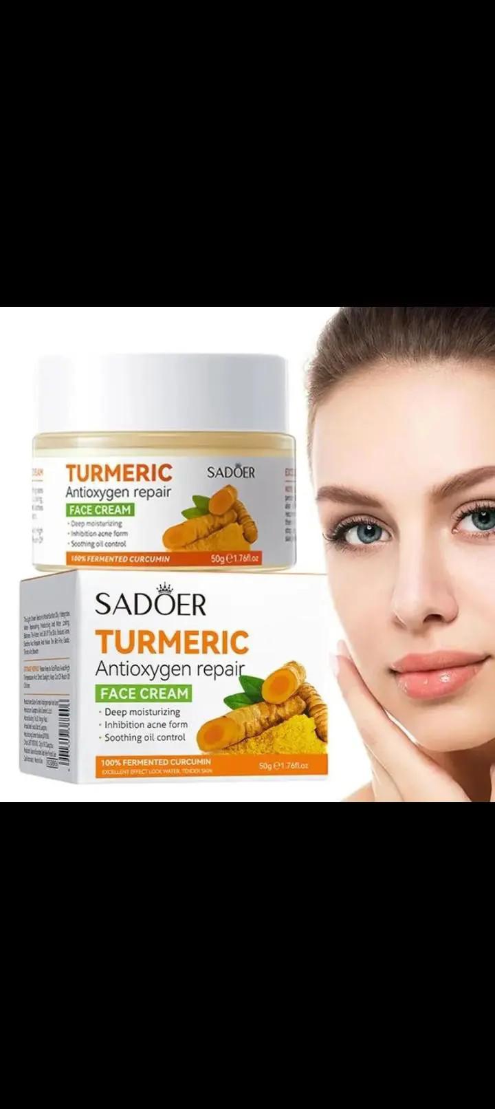SADOER 3 In 1 The Glow Set Kit + Vitamin C Brightening Serum +Turmeric Cream + Moisturizing Tumeric Repair Serum