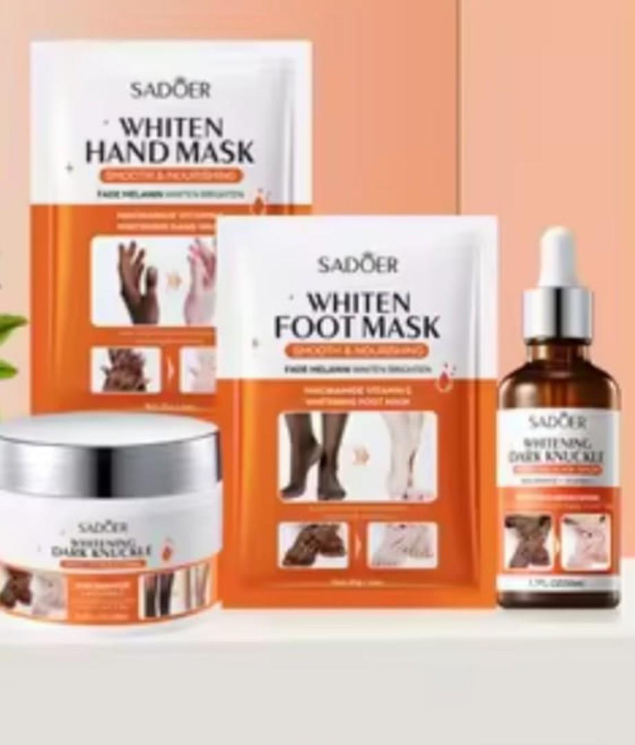 Sadoer Complete Dark Knuckle Set; Dark Knuckle Cream+Serum+Hand masks+Foot Masks