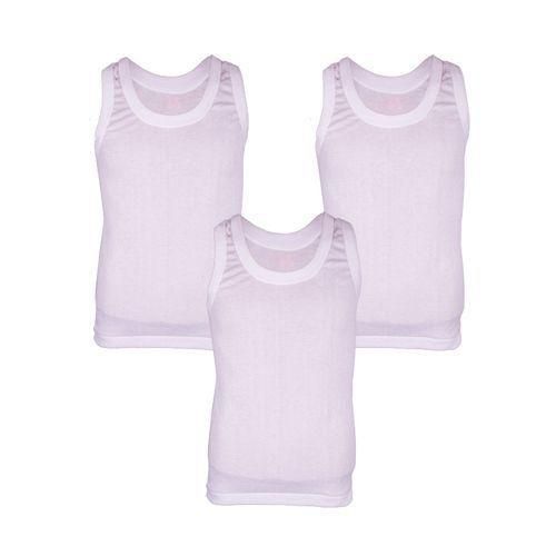 Fashion Pack Of 3 White Cotton Vest With A Free Pen