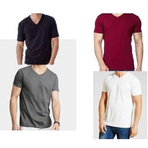 4 In 1 Men's V-Neck Cotton T-Shirts Short sleeve