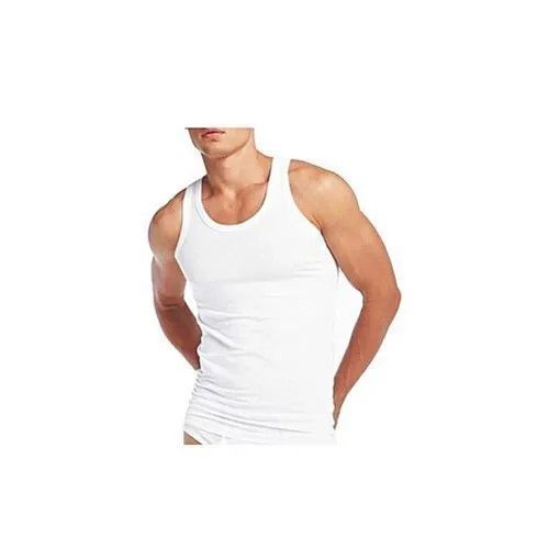 100% Cotton Mens Fitted Vest (3Pcs) - White