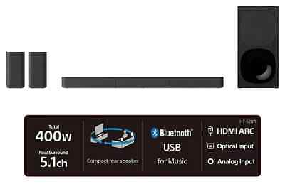 Sony HT-S20R 5.1Ch 400W Real Surround Soundbar with Dolby Digital Bluetooth Connectivity For Music Streaming Home Cinema System