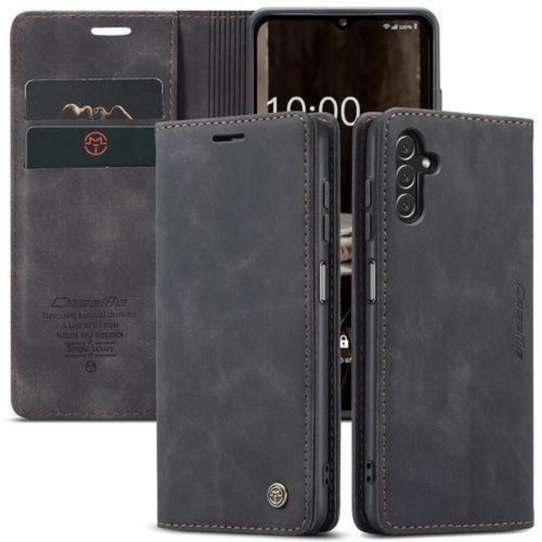 Caseme SAMSUNG A35 5G LEATHER FLIP COVER WITH KICKSTAND, MAGNETIC CLOSURE AND CARD POCKET