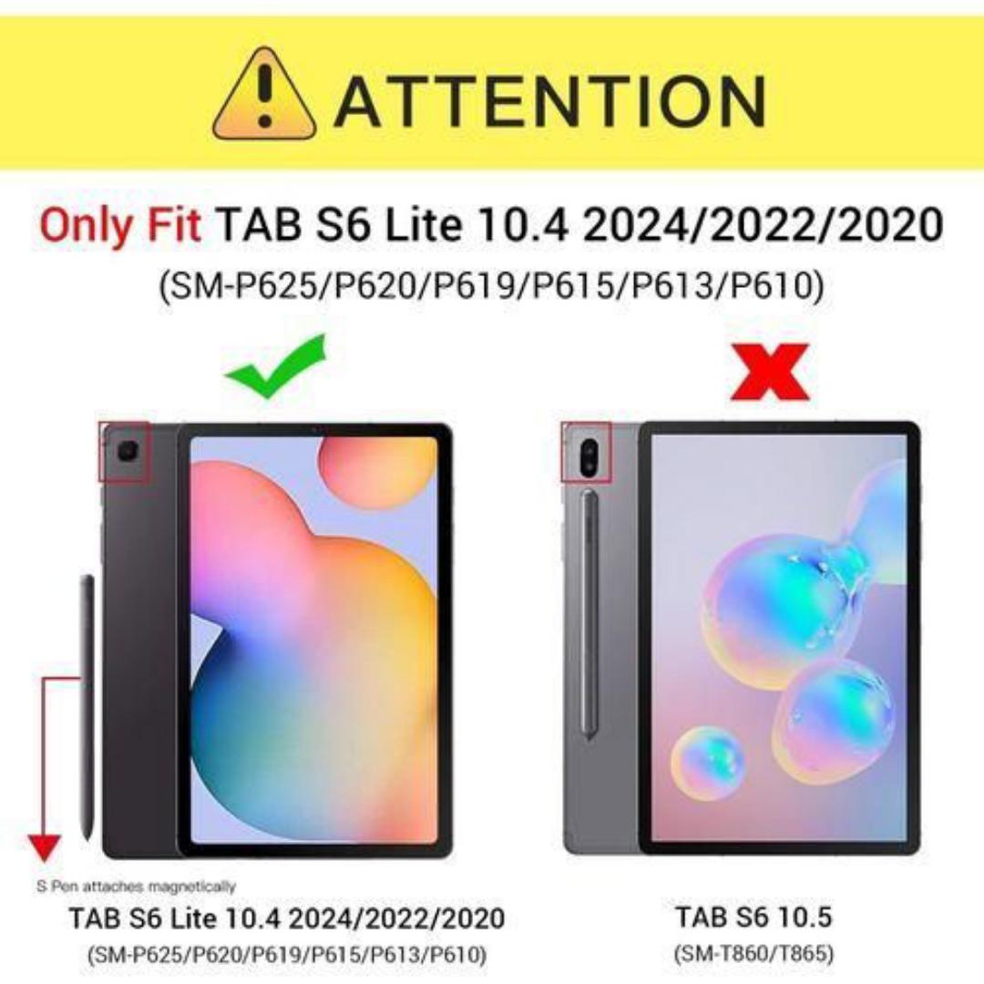 Cases For Galaxy Tab S6 Lite 10.4 Inch Case 2024/2022/2020 With Pen Holder, Auto Wake/Sleep, Trifold Stand Folio Cover For Samsung Galaxy S6 Lite Tablet (SM-P625/P620/P619/P615/P613/P610), Black