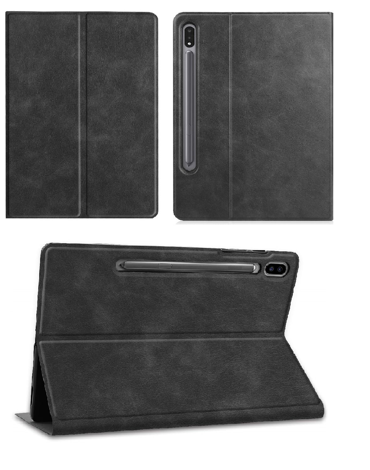 Rich Boss Smart Flip PU Leather Tablet Cover, Shock absorbing with Ultra Thin Design Folio Stand Case for Samsung Galaxy Tab S7 T870, T875, T876B