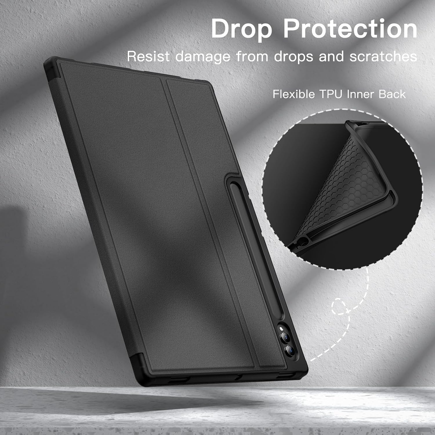 Rich Boss Smart Flip PU Leather Tablet Cover, Shock absorbing with Ultra Thin Design Folio Stand Case for Samsung Galaxy Tab S7 T870, T875, T876B