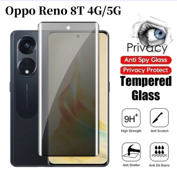 Privacy Screen Protector for Oppo Reno 8T 5G, Flexible Ceramic Matte Privacy Film, Anti-Spy Anti-Fingerprint Bendable Shock-resistance Screen Protector (Ceramic, NOT GLASS)