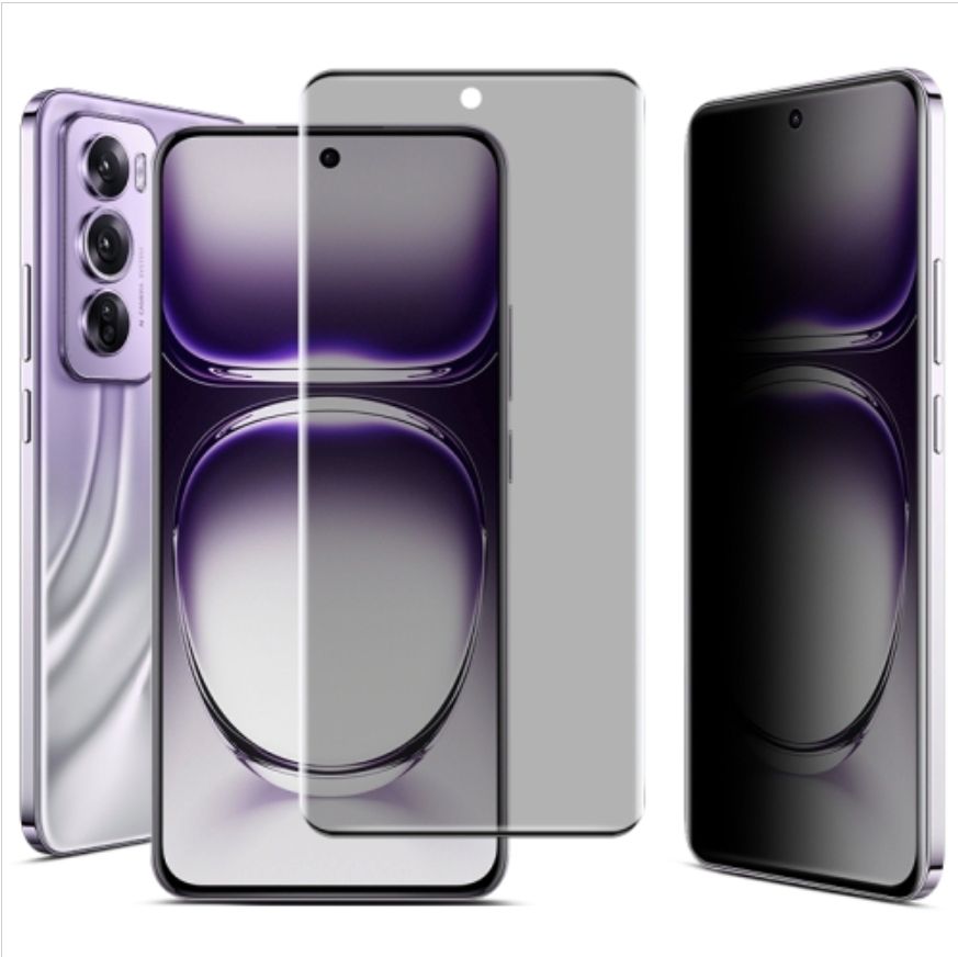 Privacy Screen Protector for Oppo Reno 12, Flexible Ceramic Matte Privacy Film, Anti-Spy Anti-Fingerprint Bendable Shock-resistance Screen Protector (Ceramic, NOT GLASS)