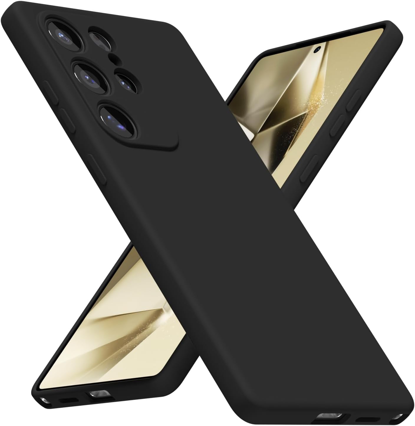 Silicone Case for Samsung Galaxy S25, S25+, S25 Ultra, S25 Edge (Choose Correctly for your phone model), S25 Series Black/Navy Liquid Silicone Cover For Samsung S25, S25 Plus, S25 Ultra, S25 Edge