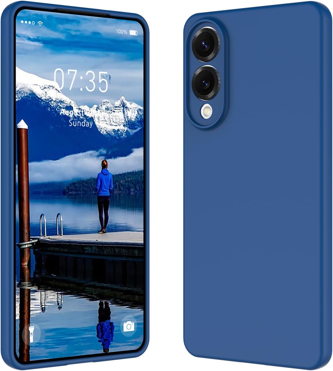 Silicone Case for Samsung Galaxy S25, S25+, S25 Ultra, S25 Edge (Choose Correctly for your phone model), S25 Series Black/Navy Liquid Silicone Cover For Samsung S25, S25 Plus, S25 Ultra, S25 Edge