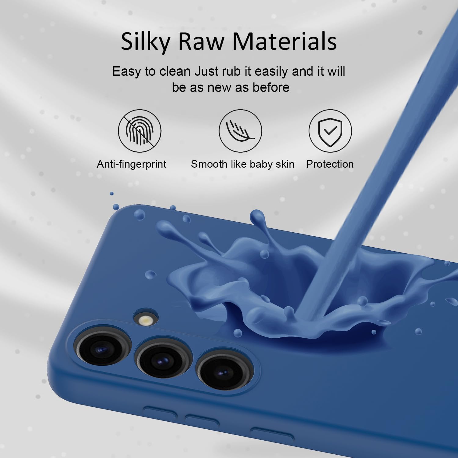 Silicone Case for Samsung Galaxy S25, S25+, S25 Ultra, S25 Edge (Choose Correctly for your phone model), S25 Series Black/Navy Liquid Silicone Cover For Samsung S25, S25 Plus, S25 Ultra, S25 Edge