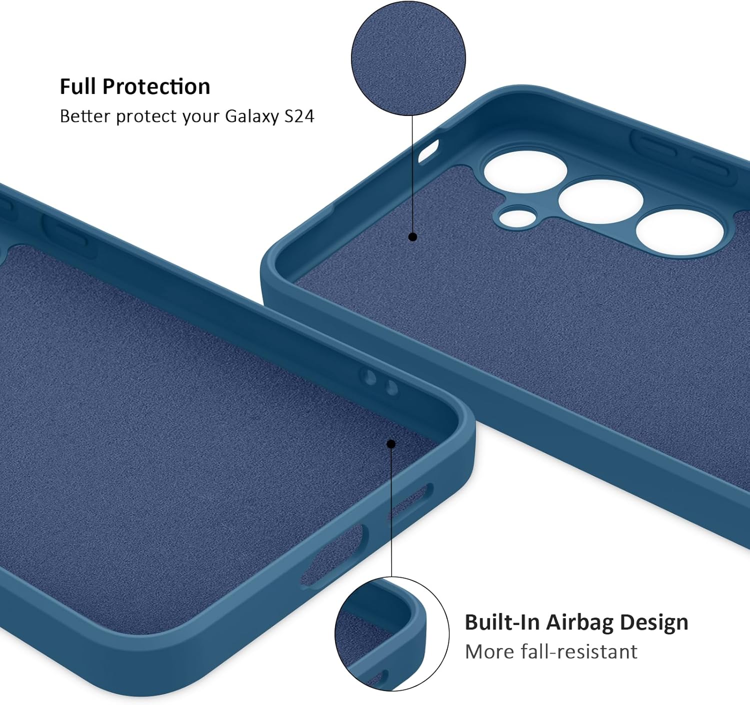 Silicone Case for Samsung Galaxy S25, S25+, S25 Ultra, S25 Edge (Choose Correctly for your phone model), S25 Series Black/Navy Liquid Silicone Cover For Samsung S25, S25 Plus, S25 Ultra, S25 Edge