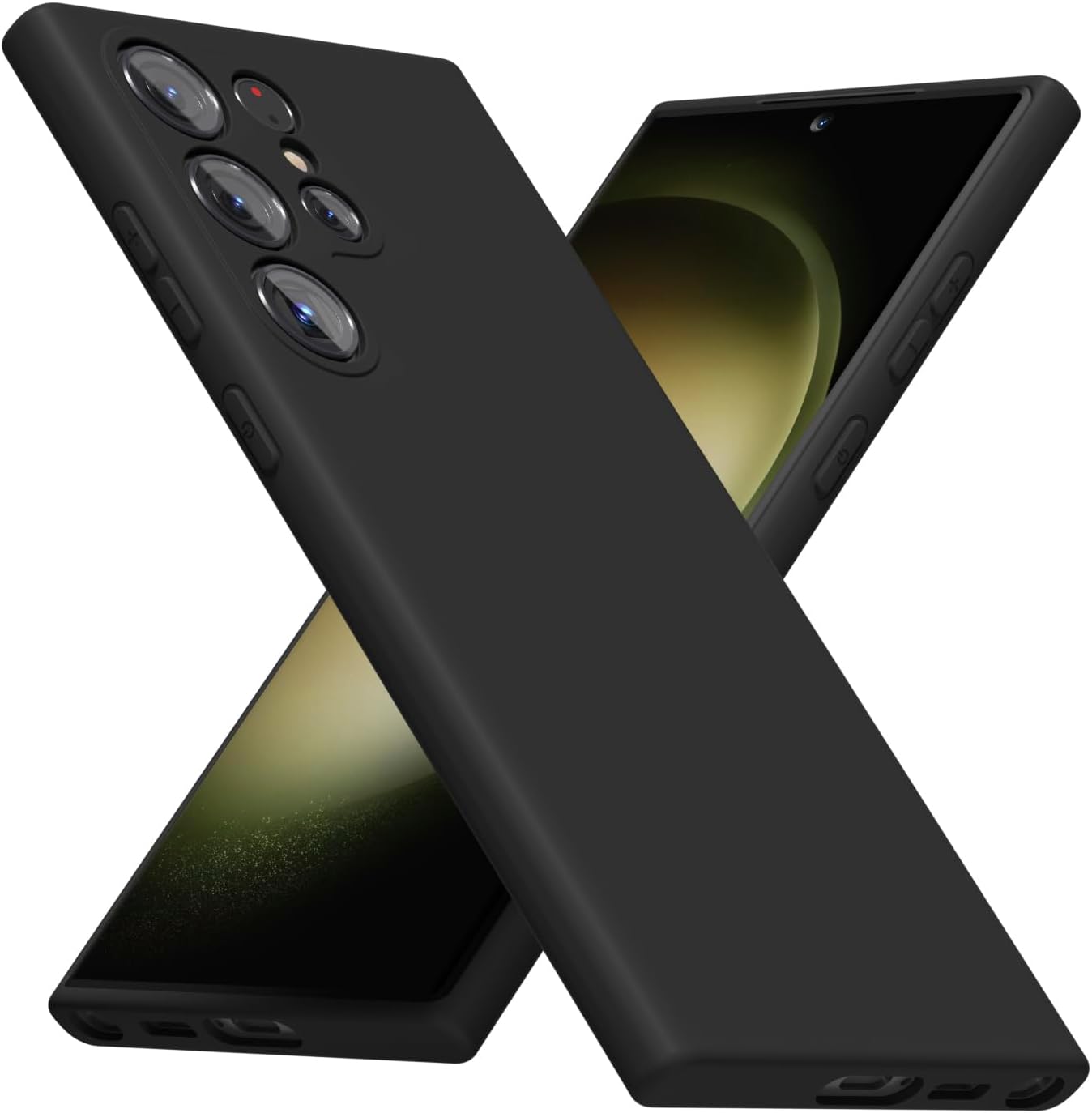 Silicone Case for Samsung Galaxy S23 S23+ S23 Ultra S23 FE (Choose Correctly for your phone model), S23 Series (2023) Black/Navy, Liquid Silicone Cover for Samsung s23 s23 Plus S23u s23fe, Phone Cover