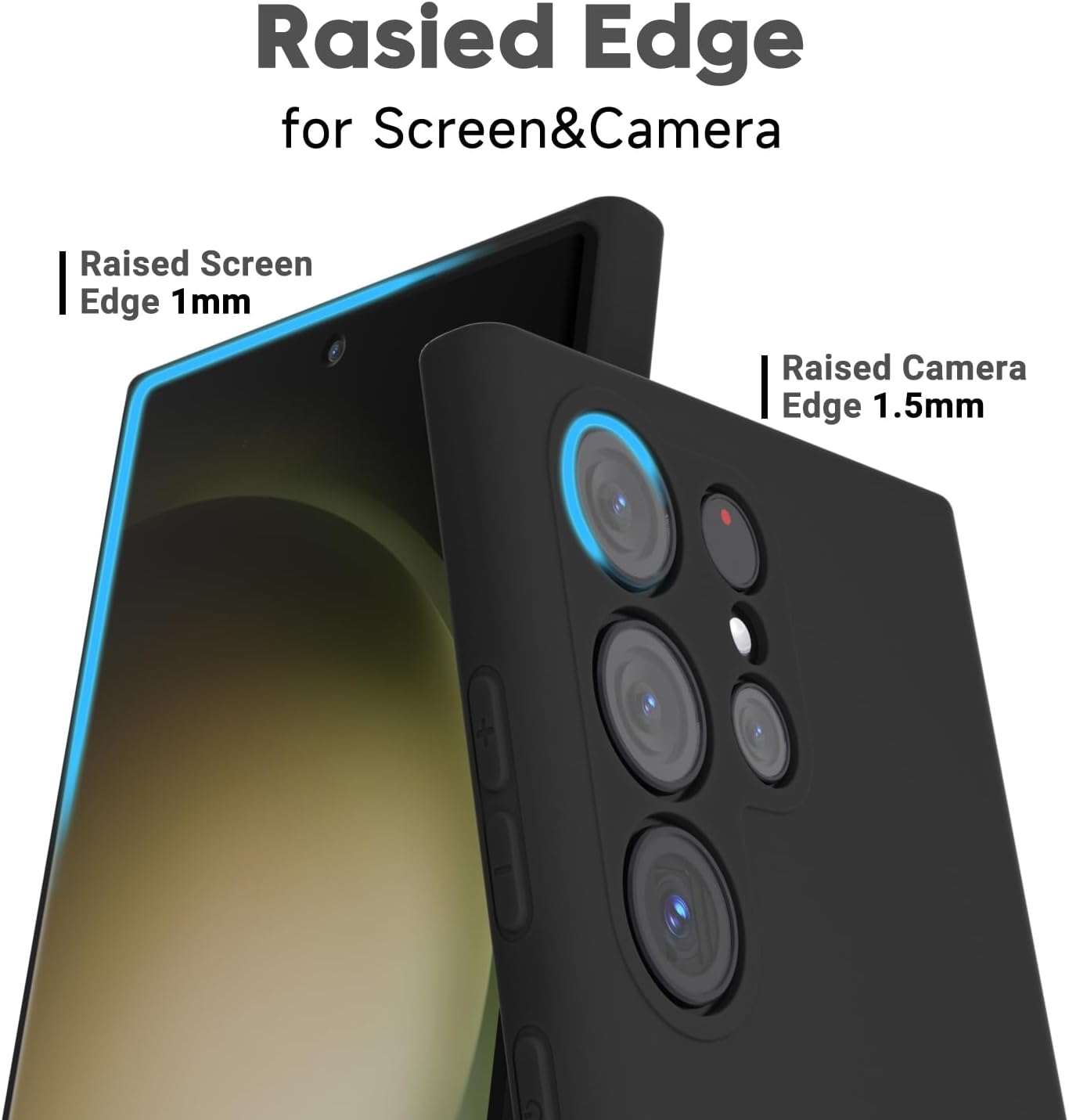 Silicone Case for Samsung Galaxy S23 S23+ S23 Ultra S23 FE (Choose Correctly for your phone model), S23 Series (2023) Black/Navy, Liquid Silicone Cover for Samsung s23 s23 Plus S23u s23fe, Phone Cover