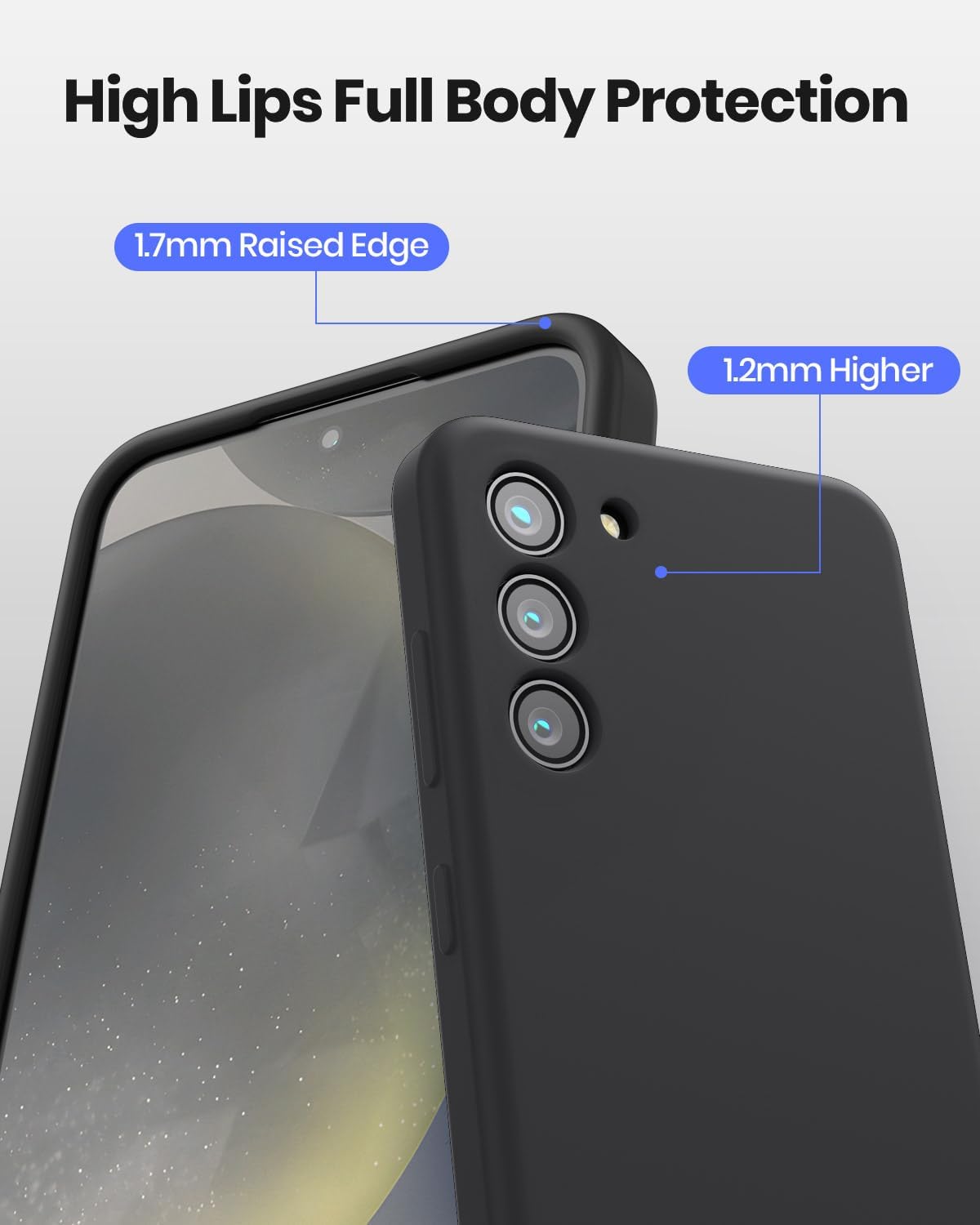 Silicone Case for Samsung Galaxy S23 S23+ S23 Ultra S23 FE (Choose Correctly for your phone model), S23 Series (2023) Black/Navy, Liquid Silicone Cover for Samsung s23 s23 Plus S23u s23fe, Phone Cover