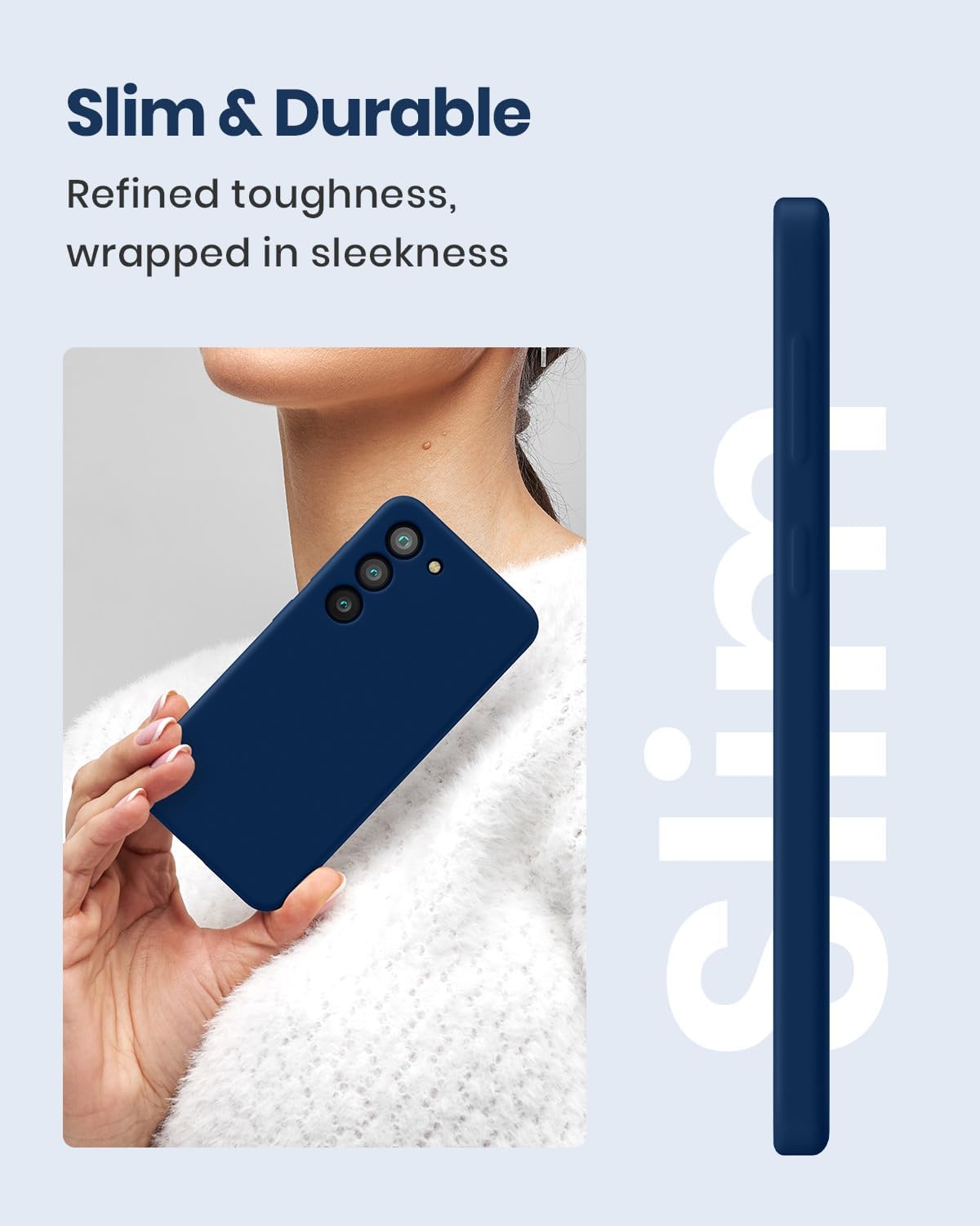 Silicone Case for Samsung Galaxy S23 S23+ S23 Ultra S23 FE (Choose Correctly for your phone model), S23 Series (2023) Black/Navy, Liquid Silicone Cover for Samsung s23 s23 Plus S23u s23fe, Phone Cover