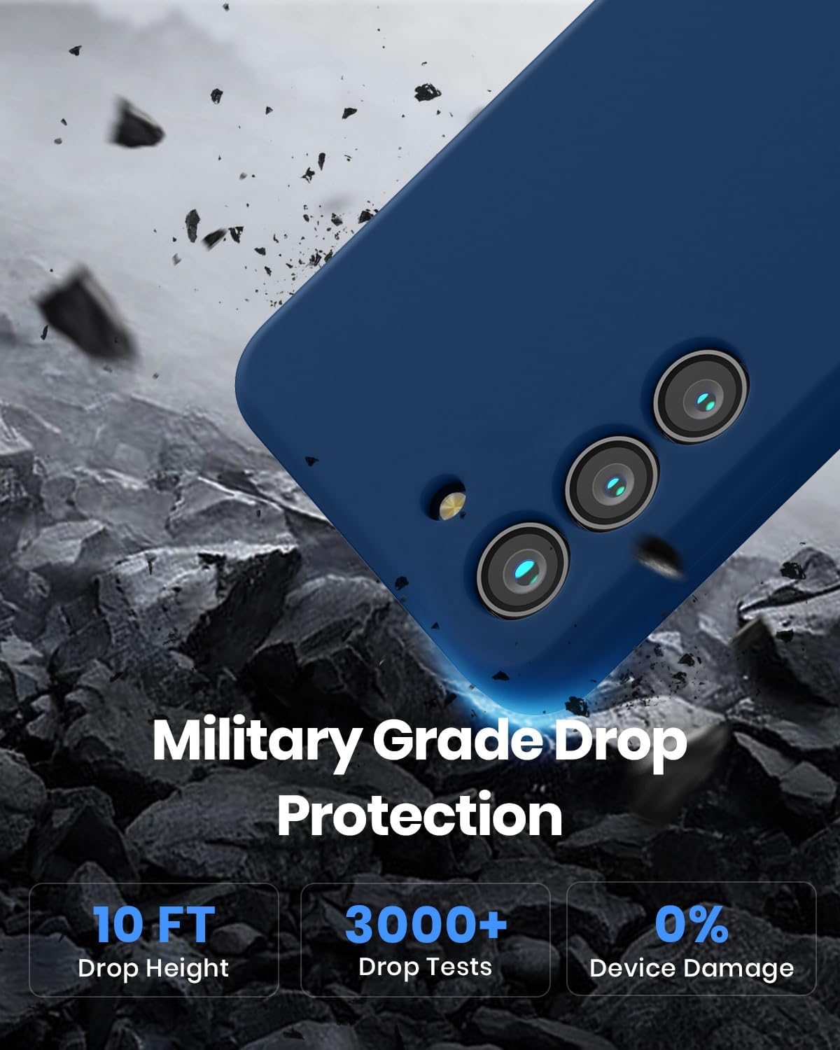 Silicone Case for Samsung Galaxy S23 S23+ S23 Ultra S23 FE (Choose Correctly for your phone model), S23 Series (2023) Black/Navy, Liquid Silicone Cover for Samsung s23 s23 Plus S23u s23fe, Phone Cover