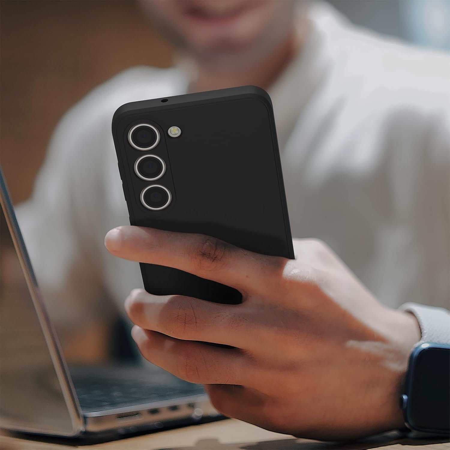 Silicone Case for Samsung Galaxy S23 S23+ S23 Ultra S23 FE (Choose Correctly for your phone model), S23 Series (2023) Black/Navy, Liquid Silicone Cover for Samsung s23 s23 Plus S23u s23fe, Phone Cover