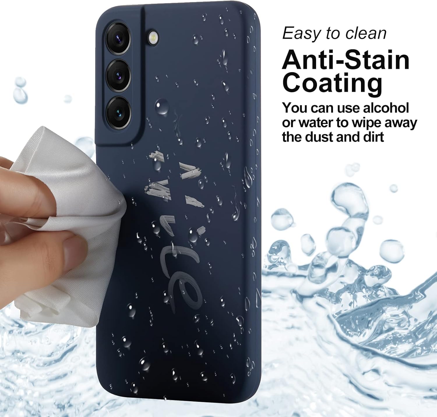 Silicone Case for Samsung Galaxy S21, S21+, S21 Ultra, S21 FE (Choose Correctly for your phone model), S21 Series (2021) Black/Navy, Liquid Silicone Phone Cover Samsung s21 s21 Plus S21 ultra S21 FE