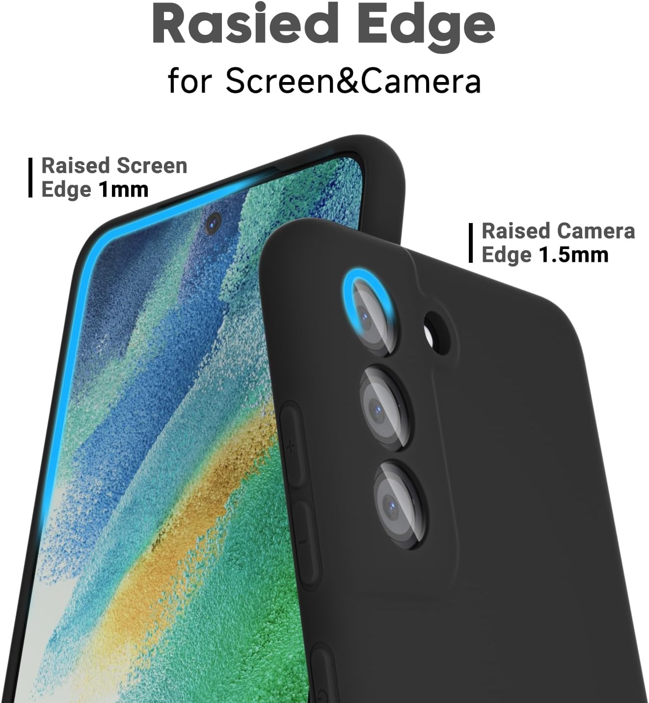 Silicone Case for Samsung Galaxy S21, S21+, S21 Ultra, S21 FE (Choose Correctly for your phone model), S21 Series (2021) Black/Navy, Liquid Silicone Phone Cover Samsung s21 s21 Plus S21 ultra S21 FE