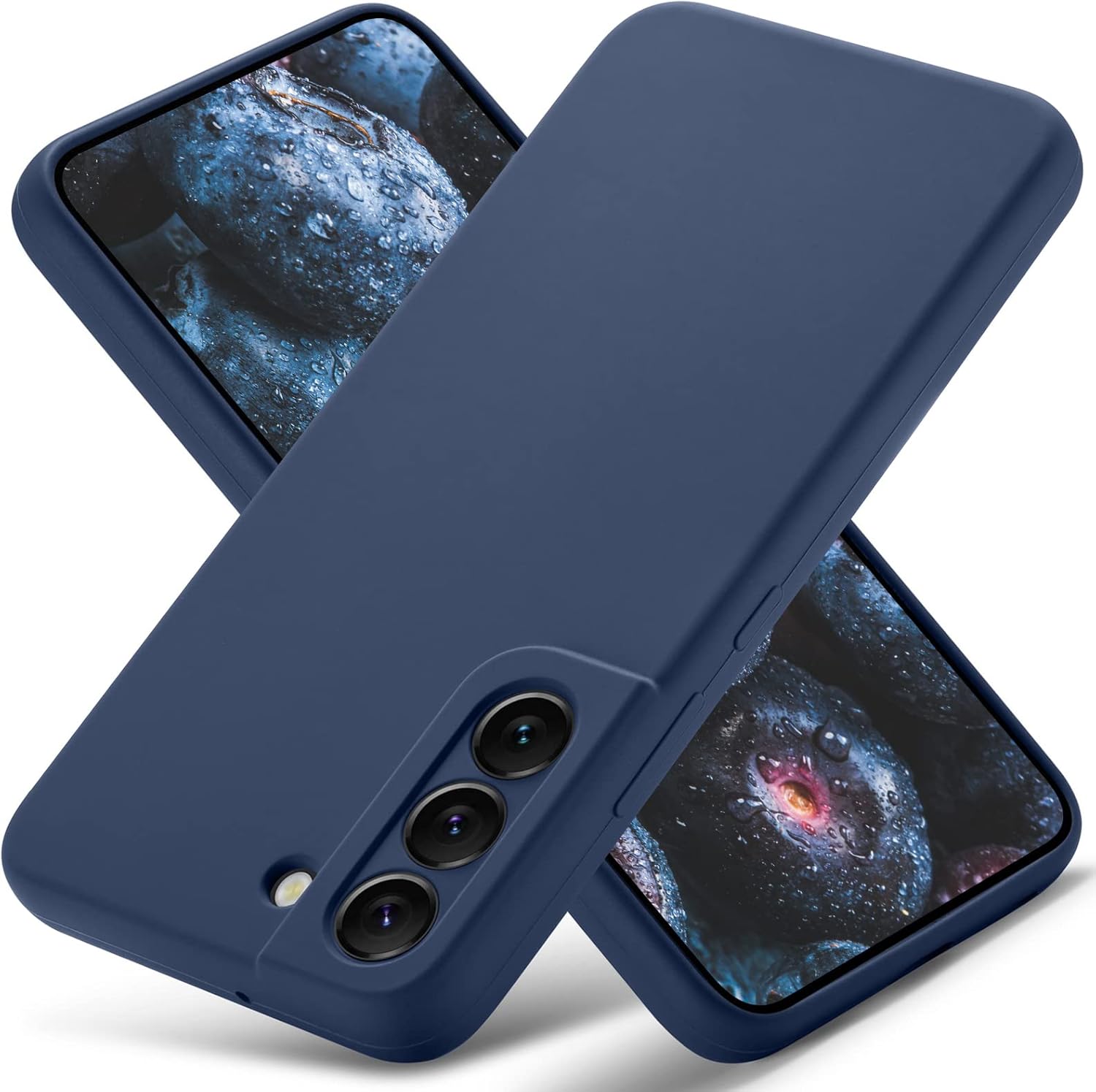 Silicone Case for Samsung Galaxy S21, S21+, S21 Ultra, S21 FE (Choose Correctly for your phone model), S21 Series (2021) Black/Navy, Liquid Silicone Phone Cover Samsung s21 s21 Plus S21 ultra S21 FE